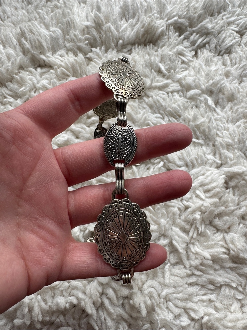 Silver Tone Buckle Hat Belt